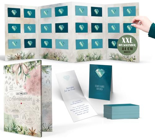 DIY Adventskalender 2024, Personalisierbare Karten für liebevolle Botschaften, Edition Kreativität, Komplettset, Ausfüllen & Verschenken, Wiederverwendbar