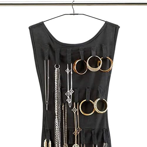 REPLOOD 2x Vestito Portagioielli Raccoglitore Organizer Double-face Multitasche Fucsia o Nero Porta Gioie Bracciali Collane Bigiotteria