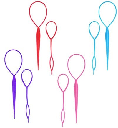 Hair Braiding Tool,Ponytail Holders,Topsy Tail Hair Tool, 8pcs Hair Braiding Tool Topsy Tail Loop French Braid Loop Tool Topsy Tail Kit, 4 Colors