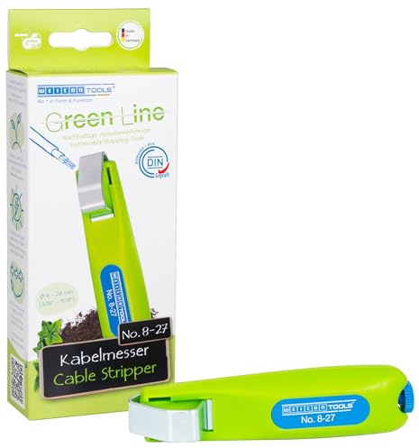 WEICON TOOLS Kabelmesser No. 8-27 Green Line | Nachhaltige Rohstoffe | Arbeitsbereich von 8-28 mm Ø