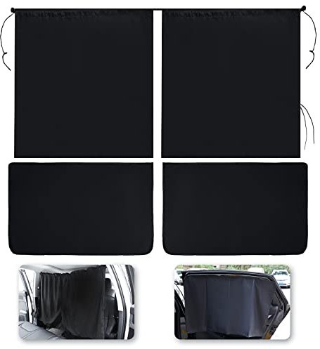 Sonnenschutz Auto Vorhang, 1 Abnehmbarer Auto-Vorhang für Den Vorder- und Rücksitz und 2 Auto Vorhang Magnet, Vorhang Auto Blickdicht für Auto-Camping