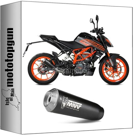 mivv pot d'echappement homologue cat-oem x-m1 acier noir compatible avec ktm 125 duke 2021 2022 mototopgun