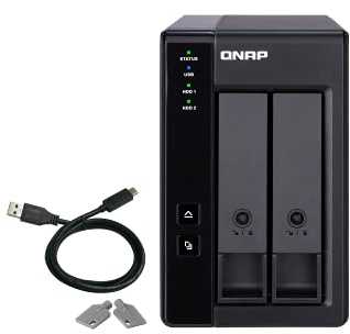 QNAP TR-002-A-US 2 Einschübe USB Type-C Direct Attached Storage (DAS) mit Hardware-RAID (Festplattenlos)