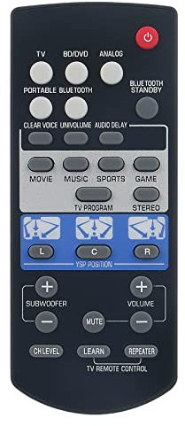 New FSR80-ZG80760 Remote Control Replacement - FSR80 ZG80760 Soundbar Replace Remote Control fit for YAMAHA SOUNDBAR FSR80 ZG80760 YSP1400 YSP1400BL YSP-1400 YSP-1400BL FSR80-ZG80760 Remote Controller