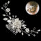 Hochzeit Haarkamm Blume Perle Kristall Blatt Braut Kopfschmuck Haarschmuck Brautschmuck für Frauen und Mädchen(Silber)