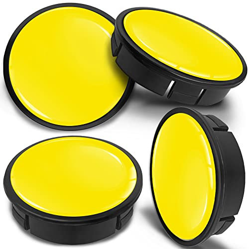 SkinoEu 4 x 60mm Universal Alufelgen Nabenkappen Felgen Kappen Felgendeckel Radkappen Radnabendeckel Nabendeckel Felgenkappen Gelb CX 69