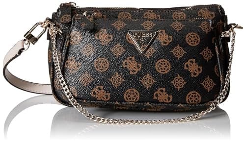GUESS Damen Schultertasche Noelle Mocha Logo