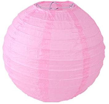 Surwin 10pcs Lanternes Papier Chinois, Lanternes en Papier à Suspendues, Boule Ronde Abat-Jour, Lanterne Decorative pour Intérieurs Extérieurs Mariages Anniversaires (40cm,Rose)