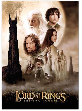 Displate Offiziell Herr der Ringe MetallPoster Magnetische Befestigung Inklusive Lizenziert Bilder Hochwertiges Poster The Two Towers Barad-dûr Poster 45 cm x 32 cm