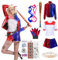 Ansamy Disfraz de Quinn para Niñas Mujer, Disfraz de Suicide Squad Escuadrón Cosplay Set - Camiseta Pantalones Chaqueta Guante, para Fiesta Halloween Carnaval