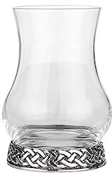 A E Williams Celtic Designed Whisky Tasting Glass Set with Pewter Base | Large Dram Glasses with Heavy Bottom Design | Men’s Perfect Party Gift for Anniversary Birthday