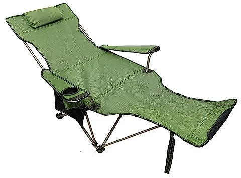 CIRONI Campingstuhl Campingstuhl Camping-Loungestuhl Tragbarer Liege-Campingstuhl Klappsitz mit Fußstütze mit Kopfstütze Aufbewahrungstasche Klappstühle Outdoor-Angelstuhl (Farbe: Grün, Gr