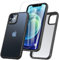 iPhone 12 Case with Tempered Glass Screen Protector, Shockproof Military Grade Drop, Translucent Matte Back Anti-Scratch Slim Cover for iPhone 12 (Pro), Black