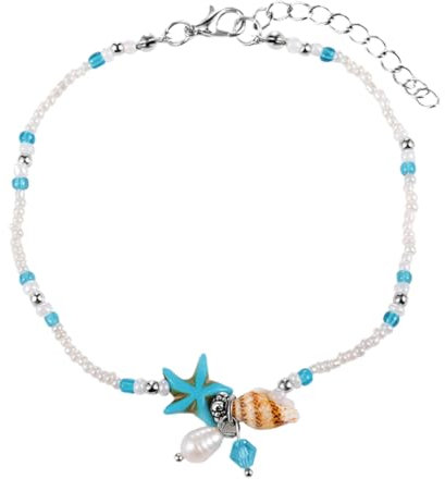 GALPADA Chaîne De Cheville Et Étoile De Mer Bijou Fait Main Pour Femme Pour Plage Et Occasions Spéciales