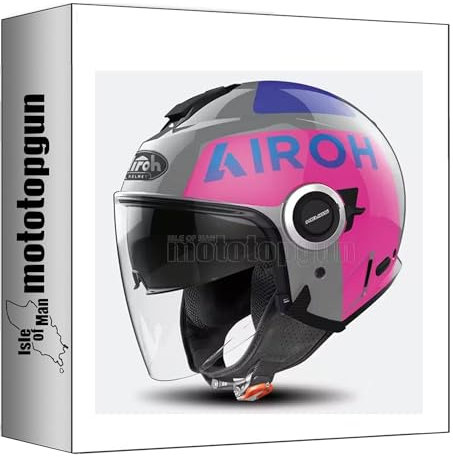 airoh casque moto jet he654 helyos color metallic rose l mototopgun