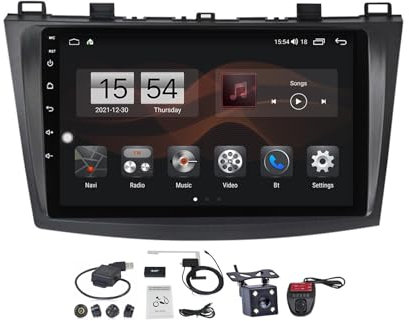 For Mazda 3 II BL 2009-2013 Wireless CarPlay Android Auto Car Stereo 9 Inch Android 12 Touch Screen Bluetooth DSP FM AM Car Radio with GPS Navigation 4G WiFi Backup Camera SWC (Size : M150S)
