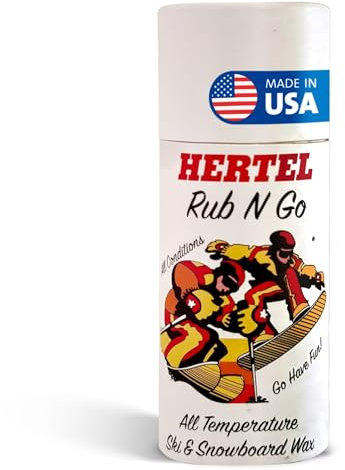 Hertel Wax Rub N Go Ski- und Snowboardwachs für alle Temperaturen, Skiwachs zum Einreiben für Snowboards und Skier, langlebig, einfach aufzutragen, Ski- und Snowboardwachs, alle Wetterbedingungen (70