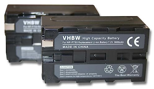 vhbw 2X Akku kompatibel mit Yongnuo YN-608 5500K, YN-608 3200K-5500K +RGB, YN-608 3200K-5500K Videokamera Camcorder (3600 mAh, 7,2 V, Li-Ion)