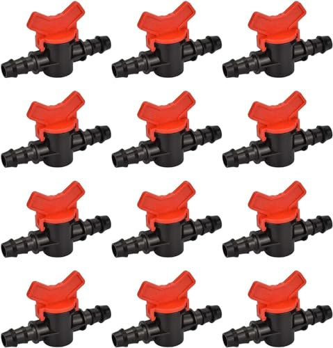 Válvula de control de plástico, Conector de manguera de riego para jardín, válvula de conmutación de púas para riego por goteo para manguera de agua de 16 mm, 12 piezas