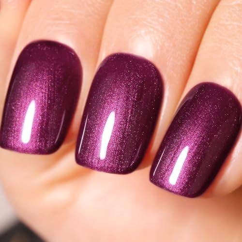 Ozzeal Smalto Semipermanente Glitter, 15ML Viola Vino Perla Glitterato Unghie Autunno Inverno Gel Nail Polish Scintillio e Lucentezza Manicure