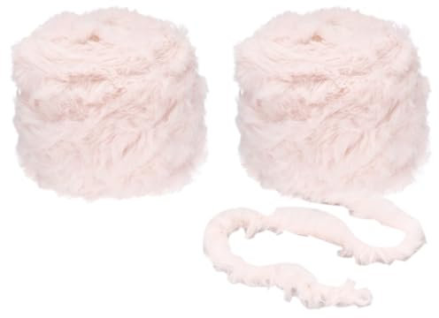PATIKIL 70 Yards de Fil en Fausse Fourrure, 2 Écheveaux de Fil Duveteux en Crochet, Fil Moelleux Doux en Polyester Épais en Peluche pour Crocheter une Couverture, un Tapis, Rose