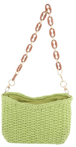 COSMEVIVI Damen-Einzeltasche aus geflochtenem Stroh Strohtasche für Damen zum Umhängen kleine Strohtasche makeup tasche kosmetik tasche Umhängetaschen aus Stroh Strohgeldbörsen für Damen