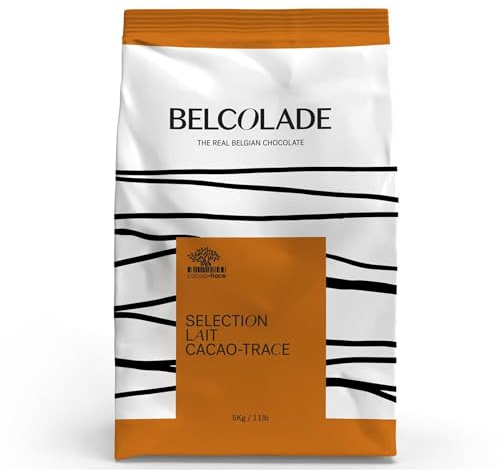 Belcolade Cacao Trace Milk Chocolate Buttons (34%) - The Finest Belgian Chocolate for Foodies & Professionals - Ideal for Confectionery, Baking, Ice Cream & Desserts - 5kg