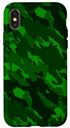 Hülle für iPhone X/XS Olivgrün Stil Muster Camouflage