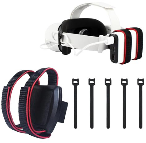 YACVRLT Battery Pack Strap for Meta Quest 3s, Quest 3/2/1, Vision Pro, VR Charger Mount Holder Accessory Compatible with Multiple Power Banks and Third-Party Head Strap