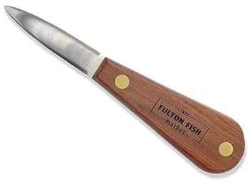 Fulton Fish Market Oyster Knife – Durable Stainless Steel Blade with Rosewood Handle – 6.5 Inch Precision Tool for Fresh Shucked Oysters