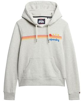 Superdry Sweat à capuche pour femme avec rayures arc-en-ciel