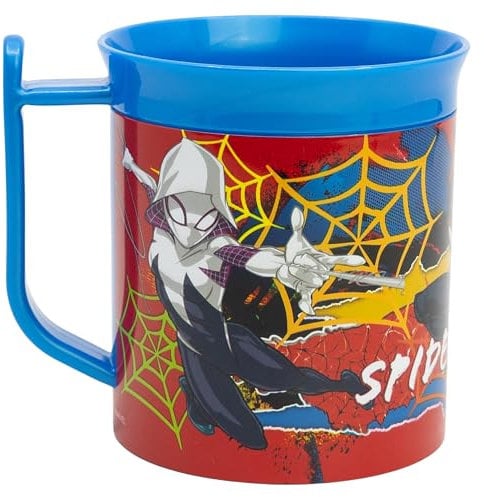 Taza infantil de plástico reutilizable para microondas de 400 ml de Spiderman