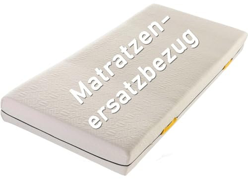 Hochwertiger Matratzenbezug aus Baumwolle und Polyester, rundumlaufender (teilbarer) Reißverschluss, waschbar bis maximal 40 Grad (für Matratzen von ca. 24-26 cm, 140x200 cm)