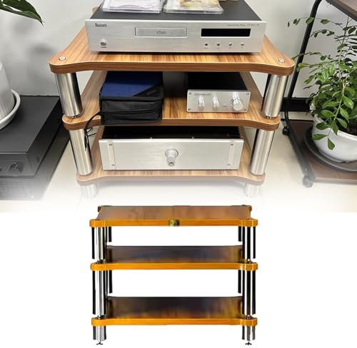 Audio Rack HiFi Regal Tisch-Stereo-Racks Und -Ständer, Audio-Video-Regaleinheit/Medien-Aufbewahrungsschrank-Turm, Eck-Entertainment-Center(H60.5cm)