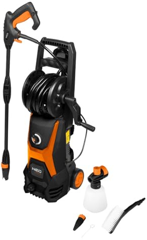 NEO TOOLS Hochdruckreiniger 1600W, 135Bar, Kraftvolle Reinigung für Auto | Terrasse & Garten, Inklusive Umfangreichem Zubehörset, Ideal für Heimwerker und Gartenliebhaber