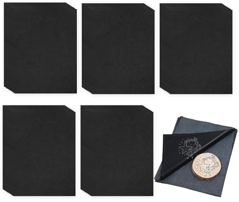 Kohlepapier zum Durchzeichnen - 50 Blatt A4 Transferpapier, schwarzes Graphit-Kopierpapier zum Skizzieren, Zeichnen, Künstlerschriften, DIY Basteln, Holz, Leinwandprojekte - einfach zu verwendende