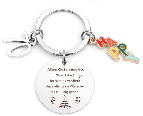 Geschenk Zum 70 Frauen,Personalisiert Geschenkideen Zum 70 Geburtstag,Geschenk Für 70 Geburtstag Männer,Alles Gute Zum Geburtstag Schlüsselanhänger Für Mama,Freundin,Kollegen,Papa,Oma