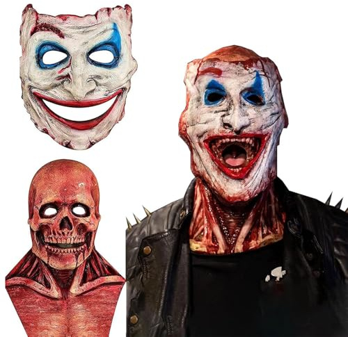 Maschera teschio di Halloween, maschera spaventosa di Halloween, inquietante maschera teschio a testa intera con mascella mobile, maschere realistiche in lattice per la festa in costume Cosplay