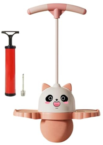 POGHYD Pogo-Ball in Panda-Form mit Griff, Pogo-Sprungspielzeug for Kinder mit Pumpe, Übungs-Pogo-Stick for Sportübungen, Gleichgewichtsfähigkeit, Jungen, Pink(Pink)
