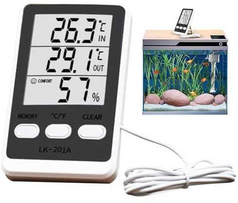 Thermomètre pour Réfrigérateur | Hygromètre Pour Aquarium d'Intérieur | Hygromètre Numérique pour Cave à Vin Congélateur Supermarché Aquarium Appareil de Cuisine