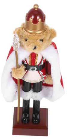 NUOBESTY Weihnachtlicher Nussknacker Bär Figur aus Leichtem Kunststoff Dekorativer Desktop Nutcracker für Party Tischdeko Festliche Sammlerfigur ohne Beleuchtung und Musik