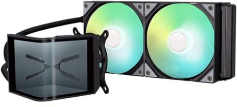 GRwzuPUEG Refrigeración por Agua de CPU con Pantalla Curva de 6,67 Pulgadas Compatible con LGA 1851 LGA 1700 AM4 AM5 TRYX Panorama 240 SE 240MM(ARGB Black)