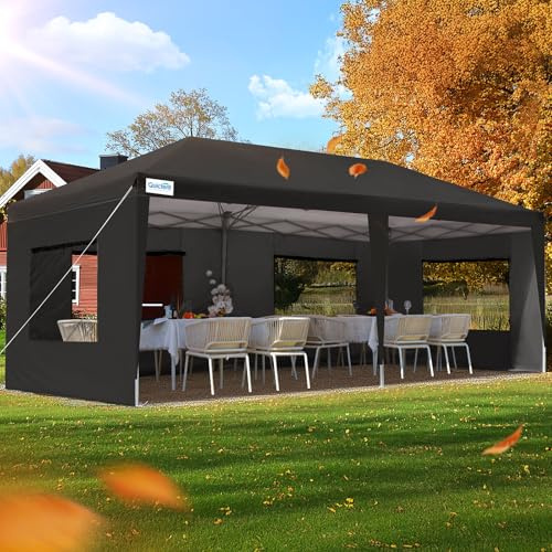 Quictent Faltpavillon 3x6m wasserdicht | Partyzelt, Gartenpavillon, stabil, mit Seitenwänden, UV-Schutz 50+, Tragetasche inkl, Stahlrahmen, einfacher Aufbau
