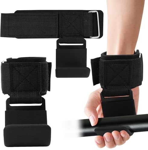 Weight Lifting Hooks Pair Wrist Supports Non-Slip for Gym Grips Pull Up Weight Lifting Grips Barbell Powerlifting Exercise Fitness 8mm