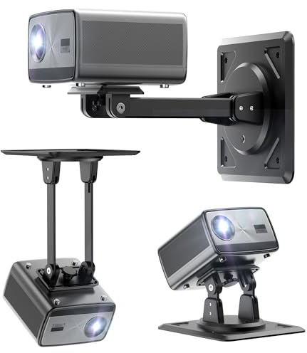 Haweah Beamer Ständer Halterung 3-in-1 für Decke, Wand & Tisch, 360° drehbare Projektor-Wandhalterung | Mehrwinkliger Verstellbarer Ständer | Kompatibel mit einem 1/4-Zoll-Gewindeanschluss