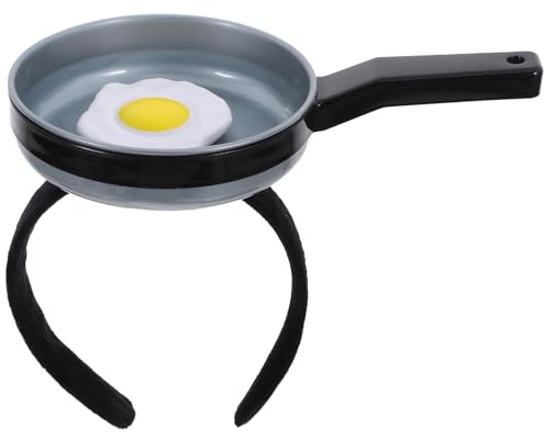 HEMOTON Novelty Frying Pan Hair Hoop with Fried Egg Decoration Funny Hair Accessory for Photo Booths and Carnival Costumes