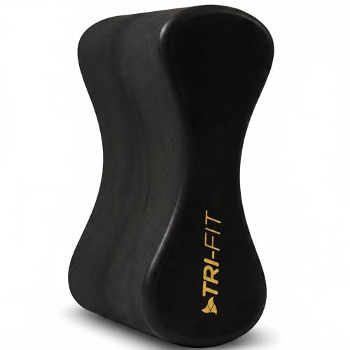 TRI-FIT Pull Buoy | Galleggianti da nuoto per adulti | Galleggiante da nuoto in schiuma EVA ad alta densità | Allenamento per la parte superiore del corpo | Black Edition