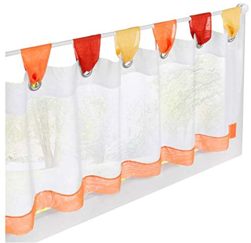BAILEY JO 1er-Pack Scheibengardine Voile Transparent Raffrollo Bunt Kleine Kaffee Vorhang (HxB 60x120cm, orange)