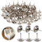 Keadic 200Pcs 3/4 (19mm) Antique Upholstery Tacks Furniture Nails Pins Assortment Kit for Upholstered Furniture Cork Board or DIY Projects - Silver