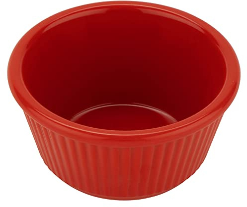 G.E.T. Enterprises RM-401-R Red 4 oz. Fluted Ramekin, Break Resistant, Red (Pack of 12)